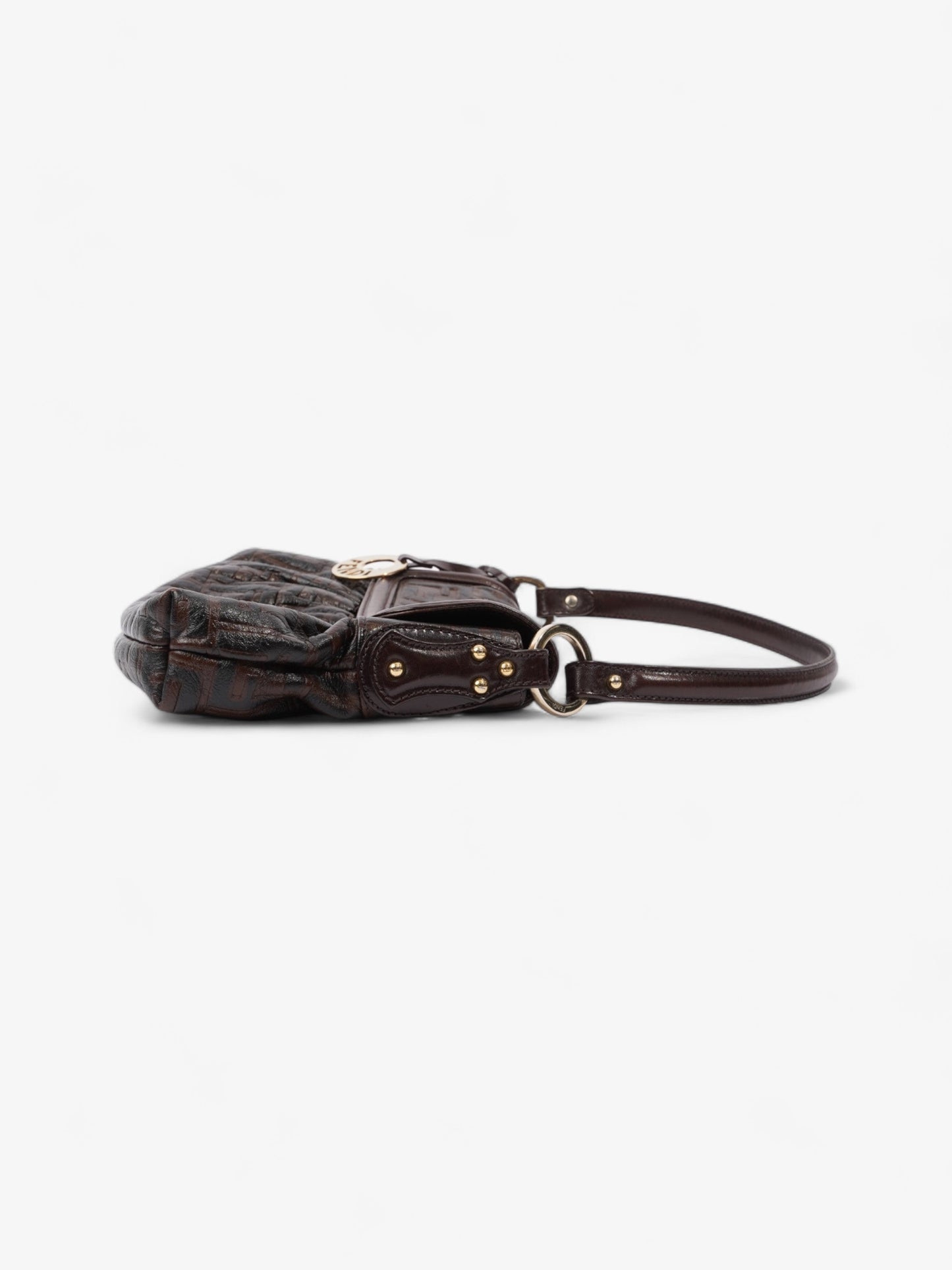 Fendi Chef Dark Brown Zucca Leather Medium
