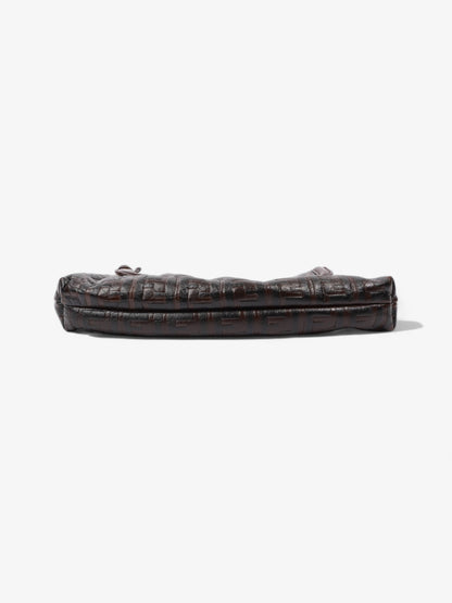 Fendi Chef Dark Brown Zucca Leather Medium
