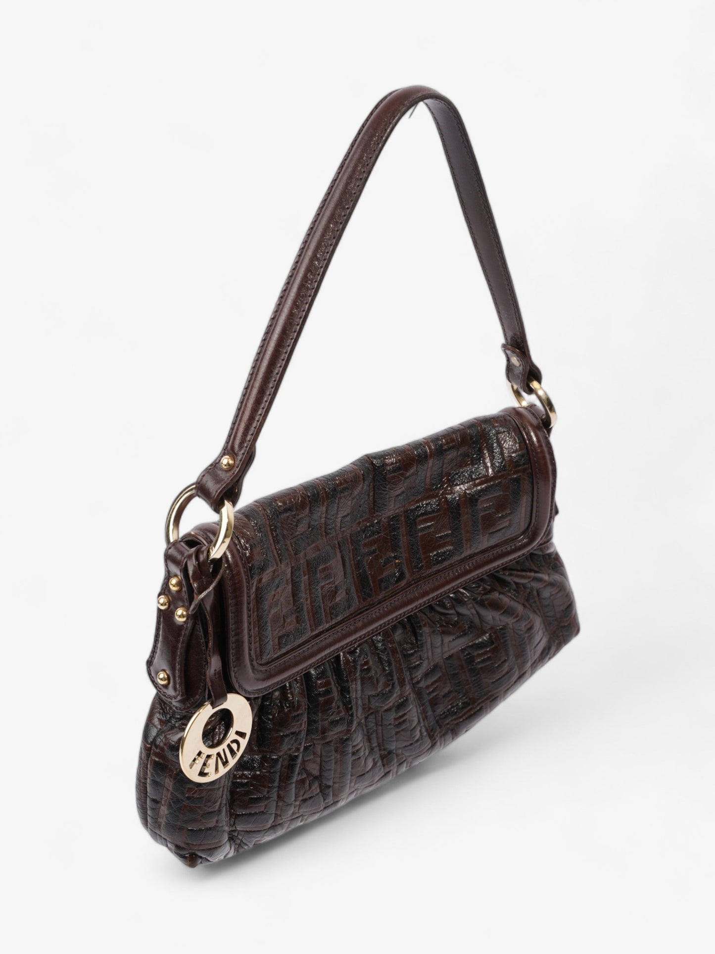 Fendi Chef Dark Brown Zucca Leather Medium