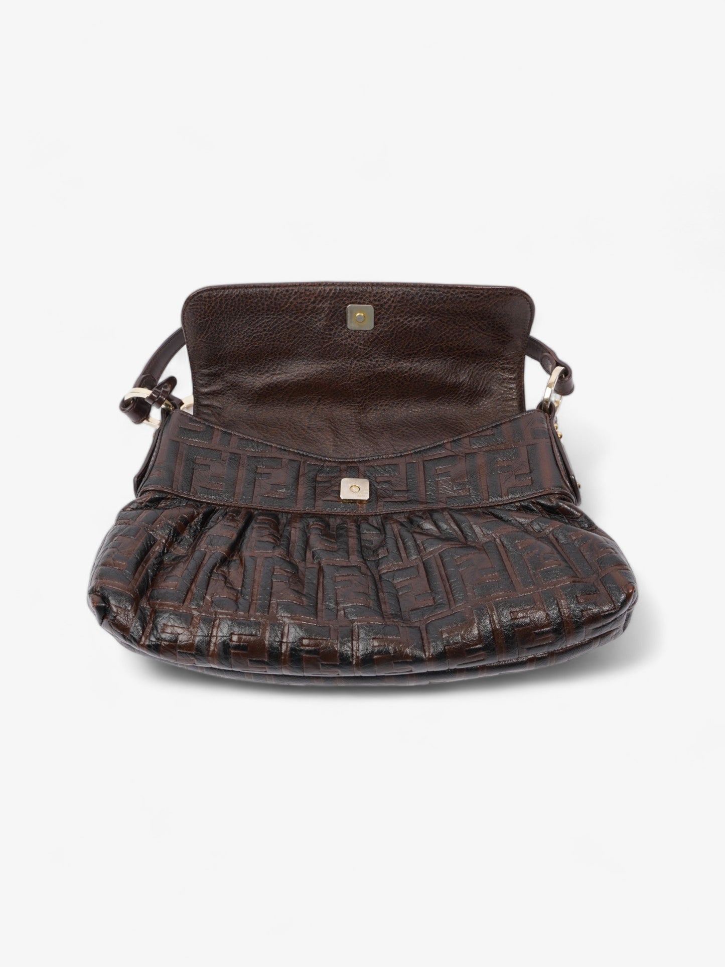 Fendi Chef Dark Brown Zucca Leather Medium
