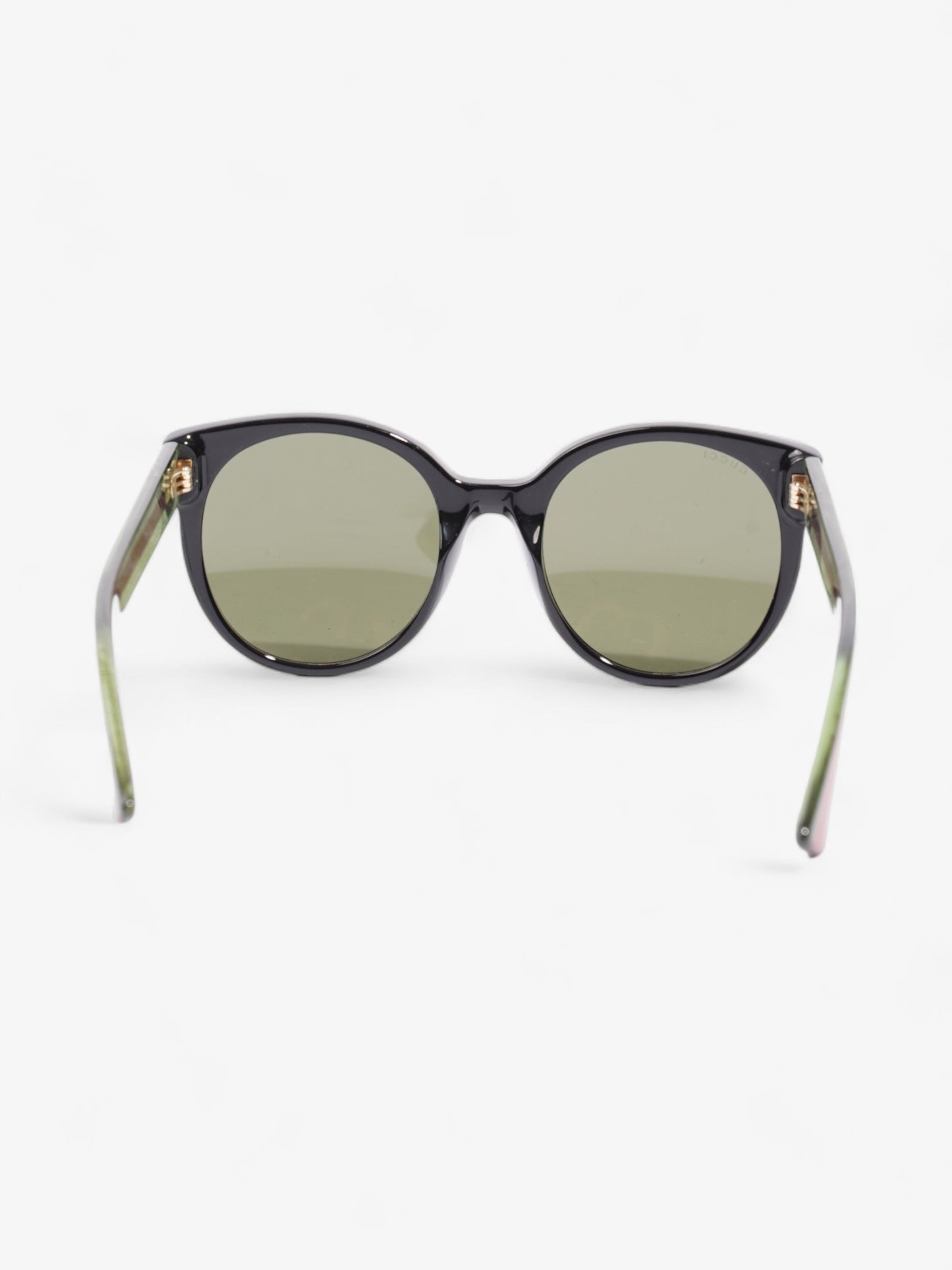Gucci Round Sunglasses Black / Green / Red Acetate 140mm