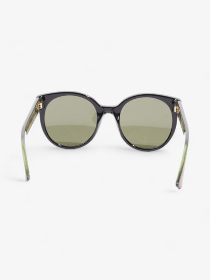 Gucci Round Sunglasses Black / Green / Red Acetate 140mm
