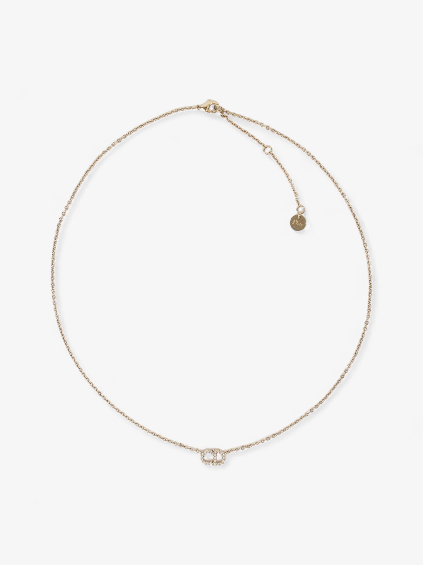Christian Dior CD Necklace Gold Base Metal