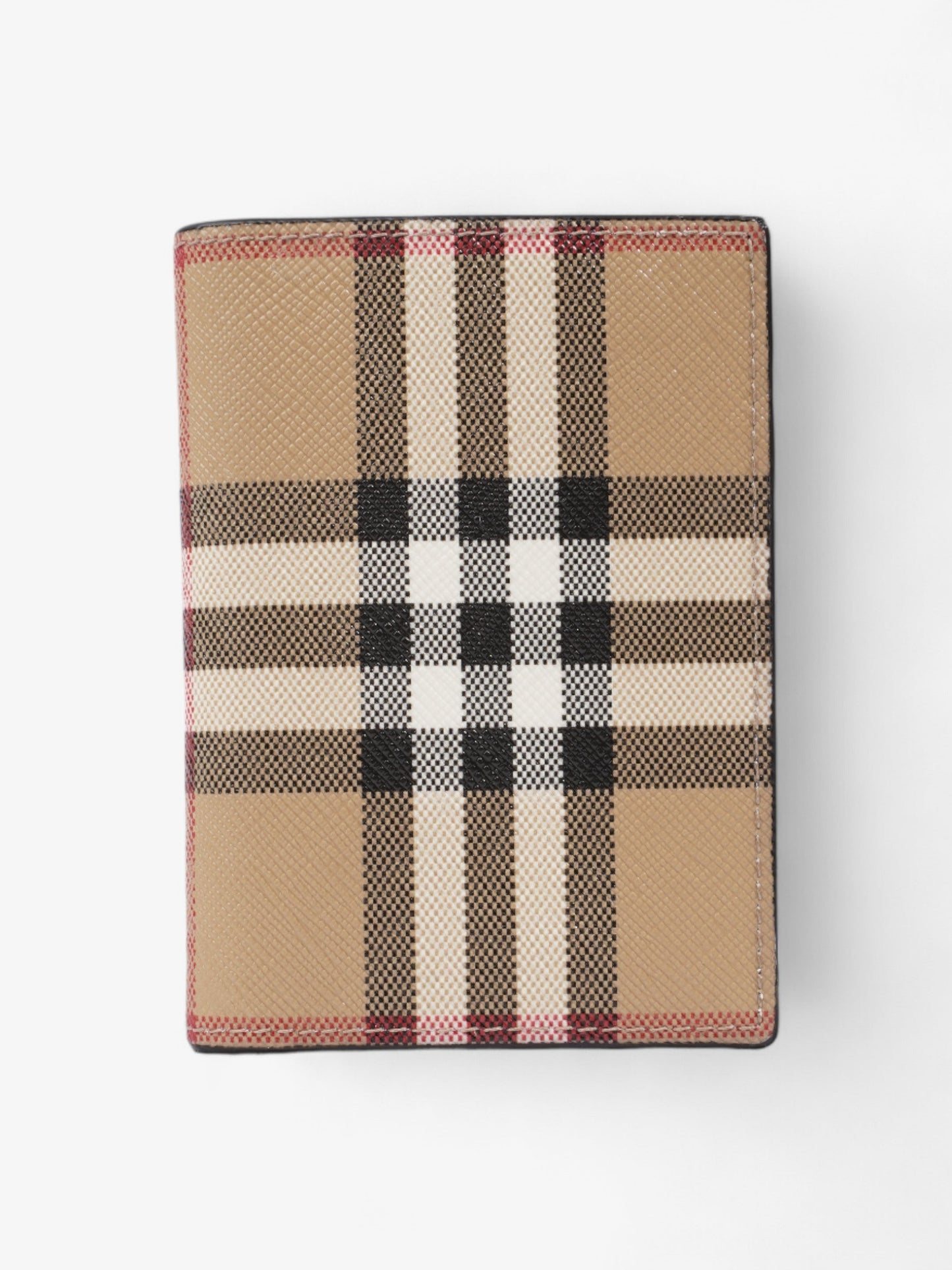 Burberry Check Folding Wallet Vintage Check Coated Canvas