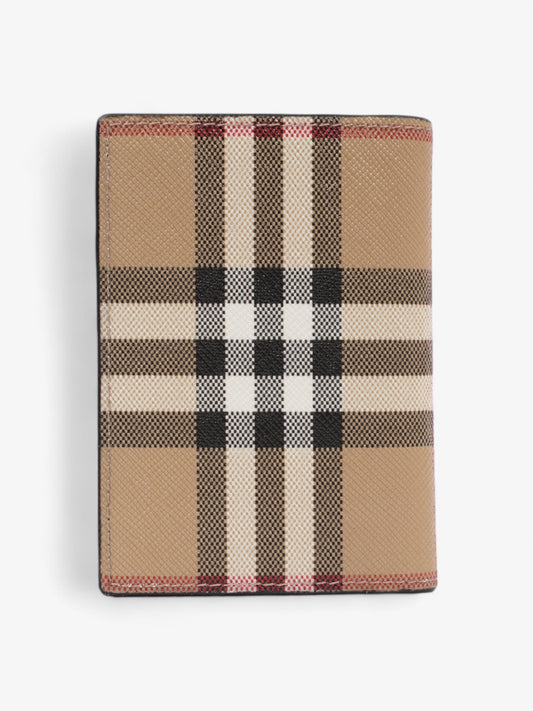 Burberry Check Folding Wallet Vintage Check Coated Canvas