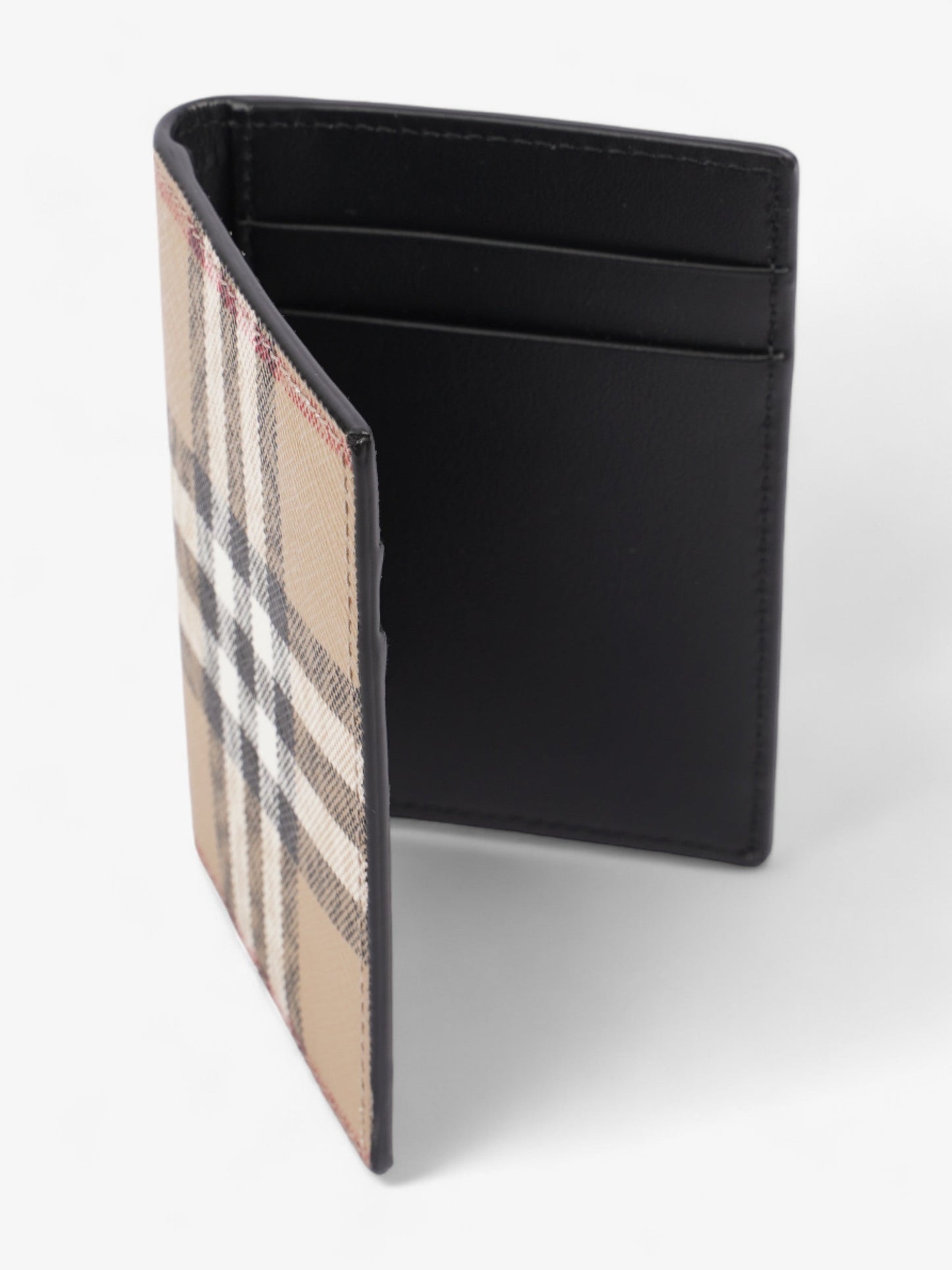 Burberry Check Folding Wallet Vintage Check Coated Canvas