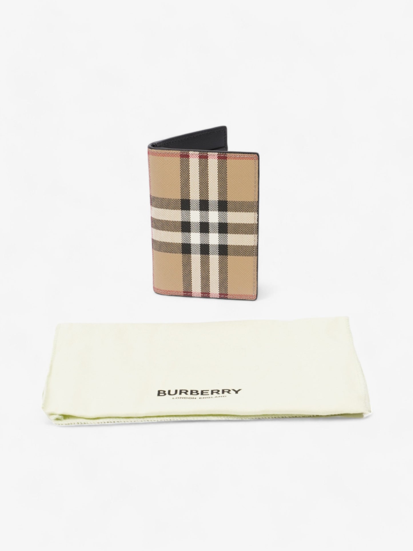 Burberry Check Folding Wallet Vintage Check Coated Canvas
