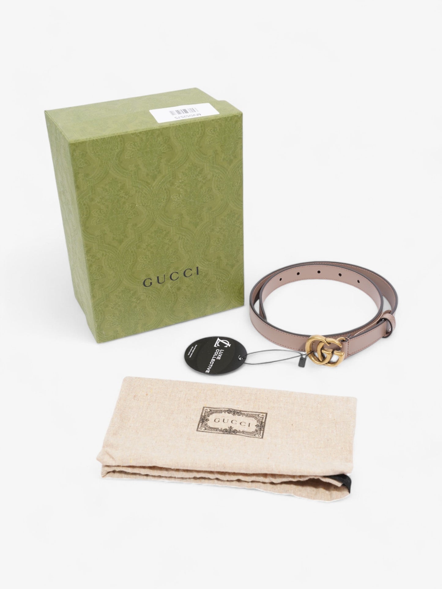 Gucci GG Marmont Belt Dusty Pink / Gold Leather 70cm 28"