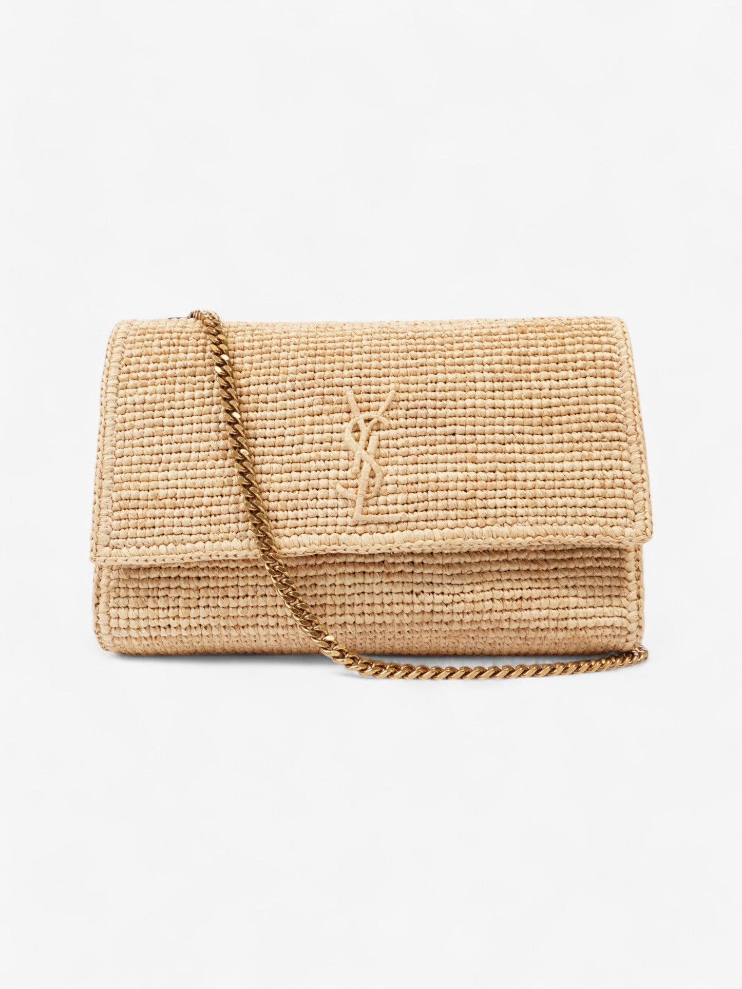 Saint Laurent Kate Natural Raffia Medium
