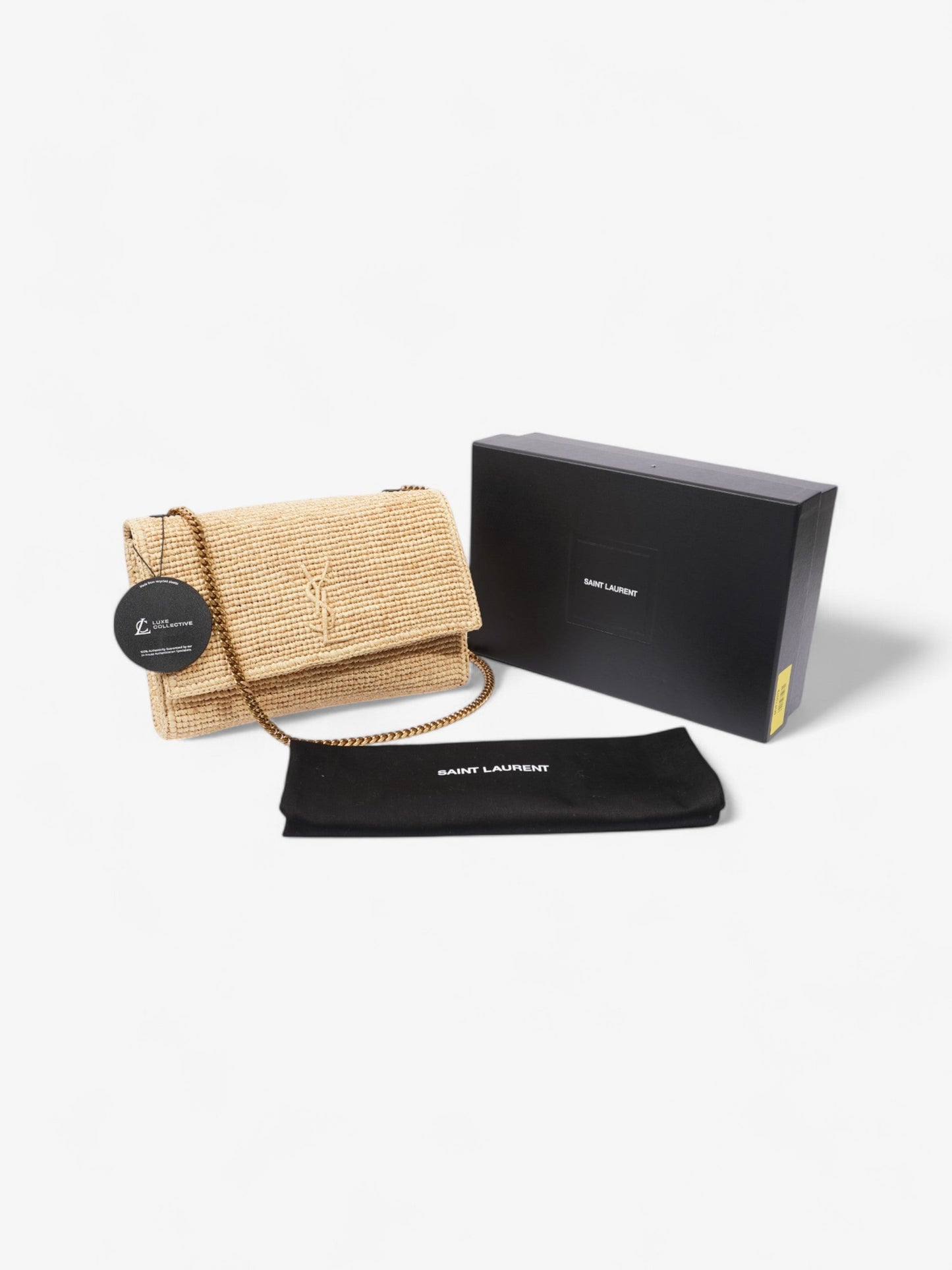 Saint Laurent Kate Natural Raffia Medium