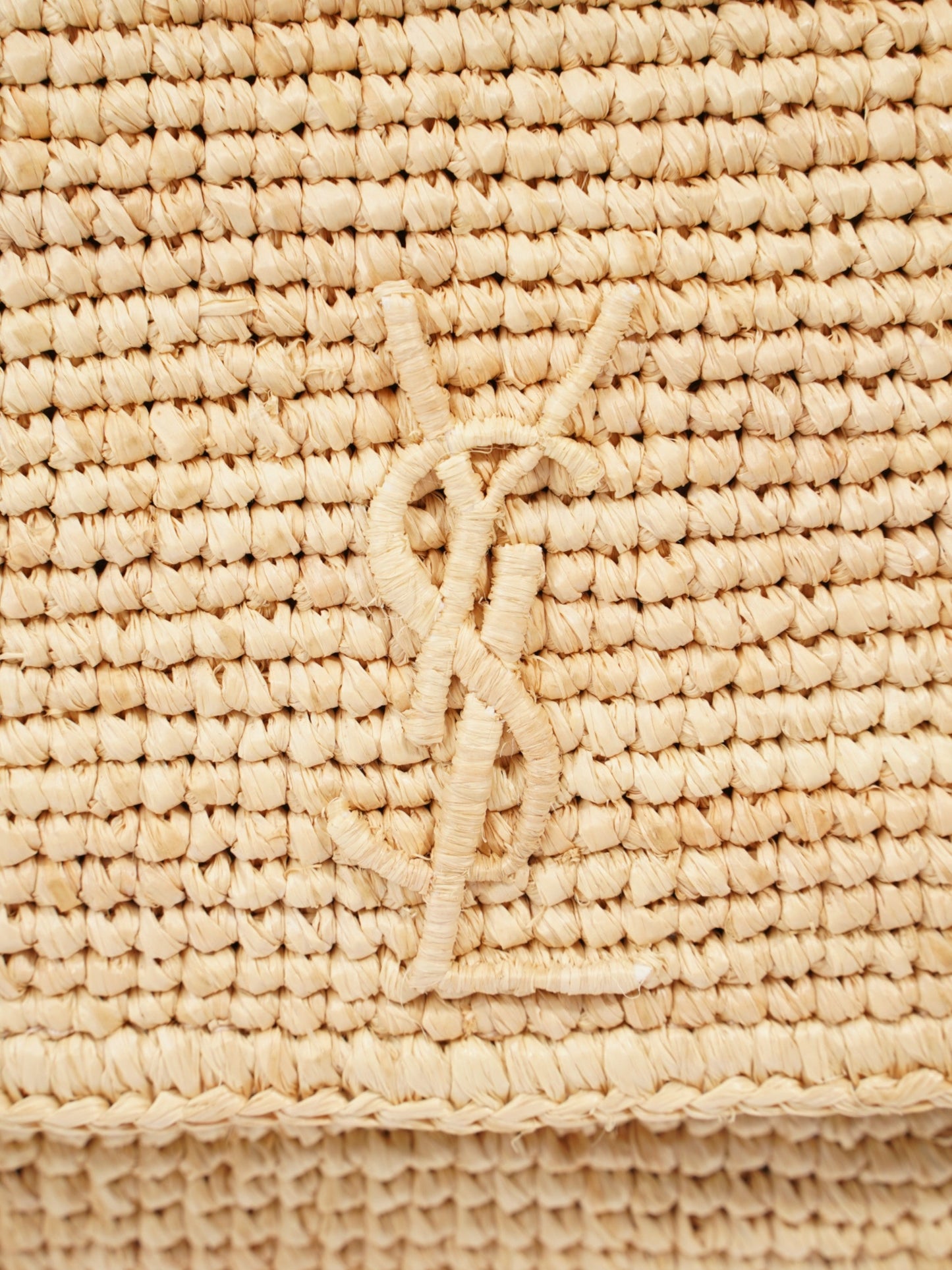 Saint Laurent Kate Natural Raffia Medium