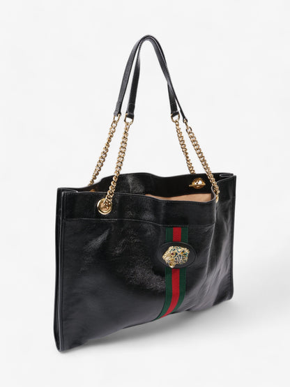 Gucci Rajah Chain Tote Black / Green / Red Leather Large