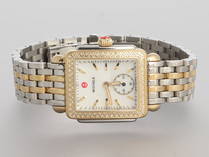 Michele Two-Tone Diamond Deco Watch