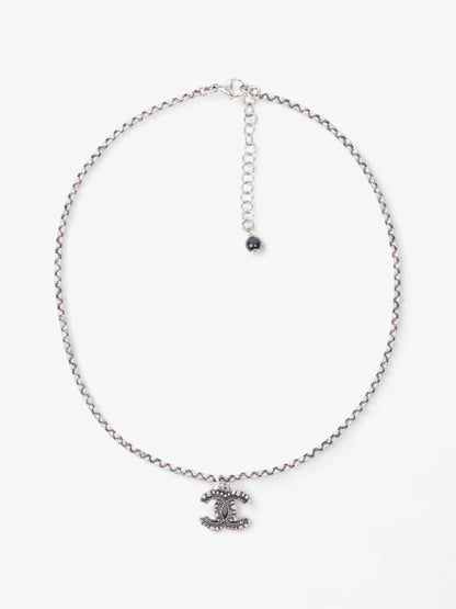 Chanel CC Necklace Silver Tone Base Metal