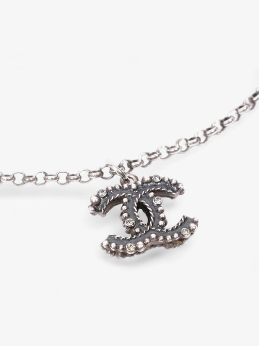 Chanel CC Necklace Silver Tone Base Metal