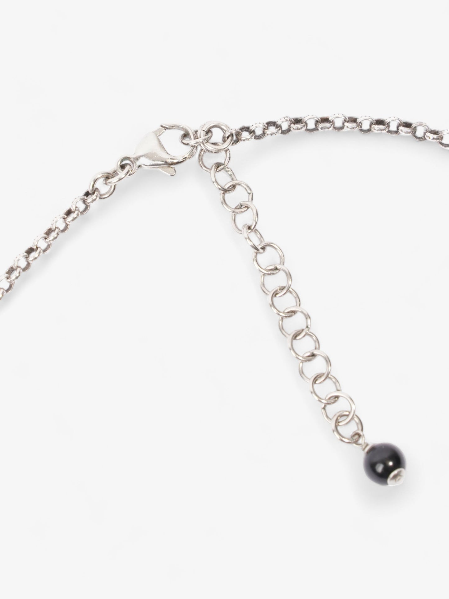 Chanel CC Necklace Silver Tone Base Metal