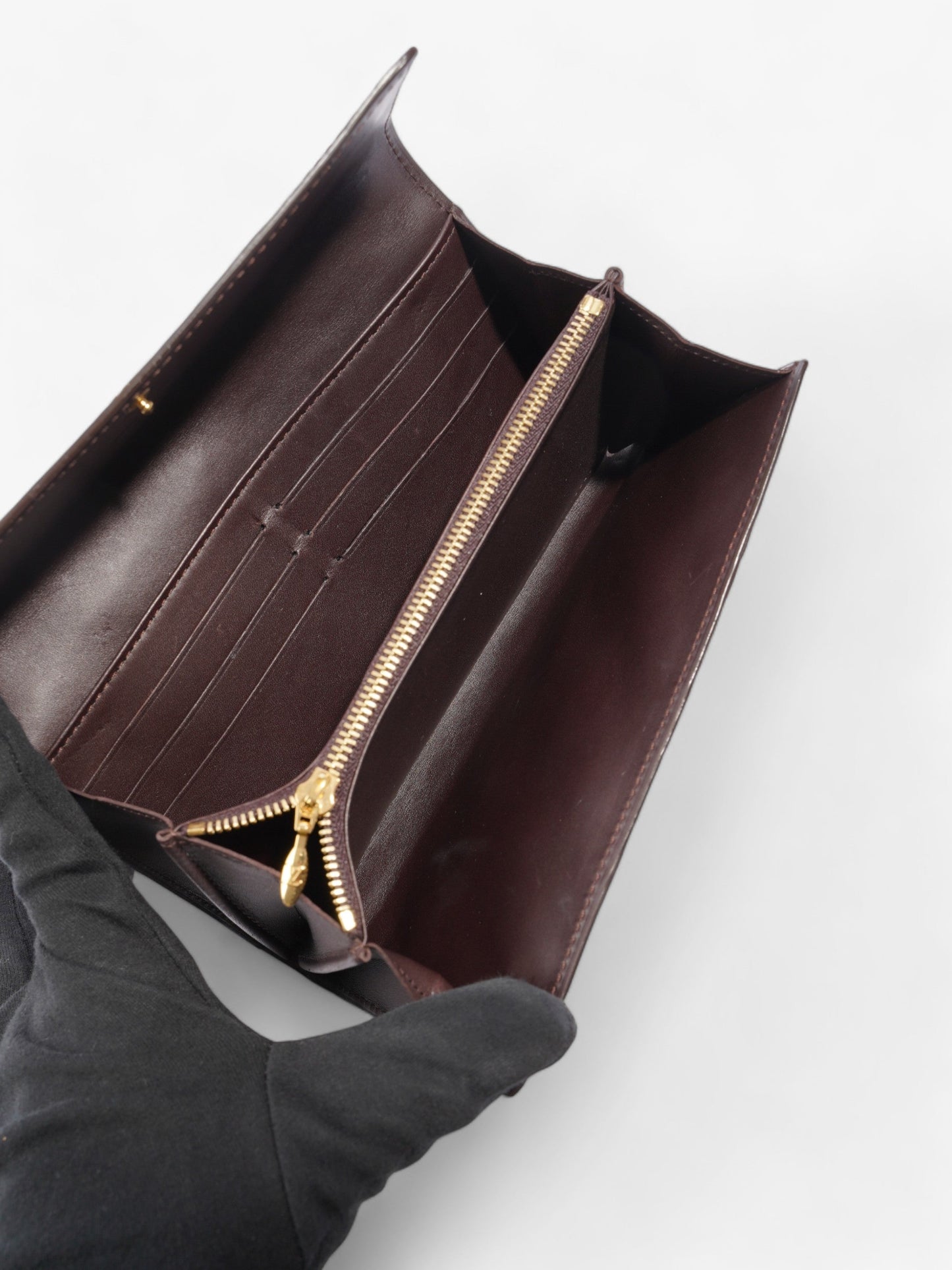 Louis Vuitton Sarah Wallet Burgundy Vernis Leather