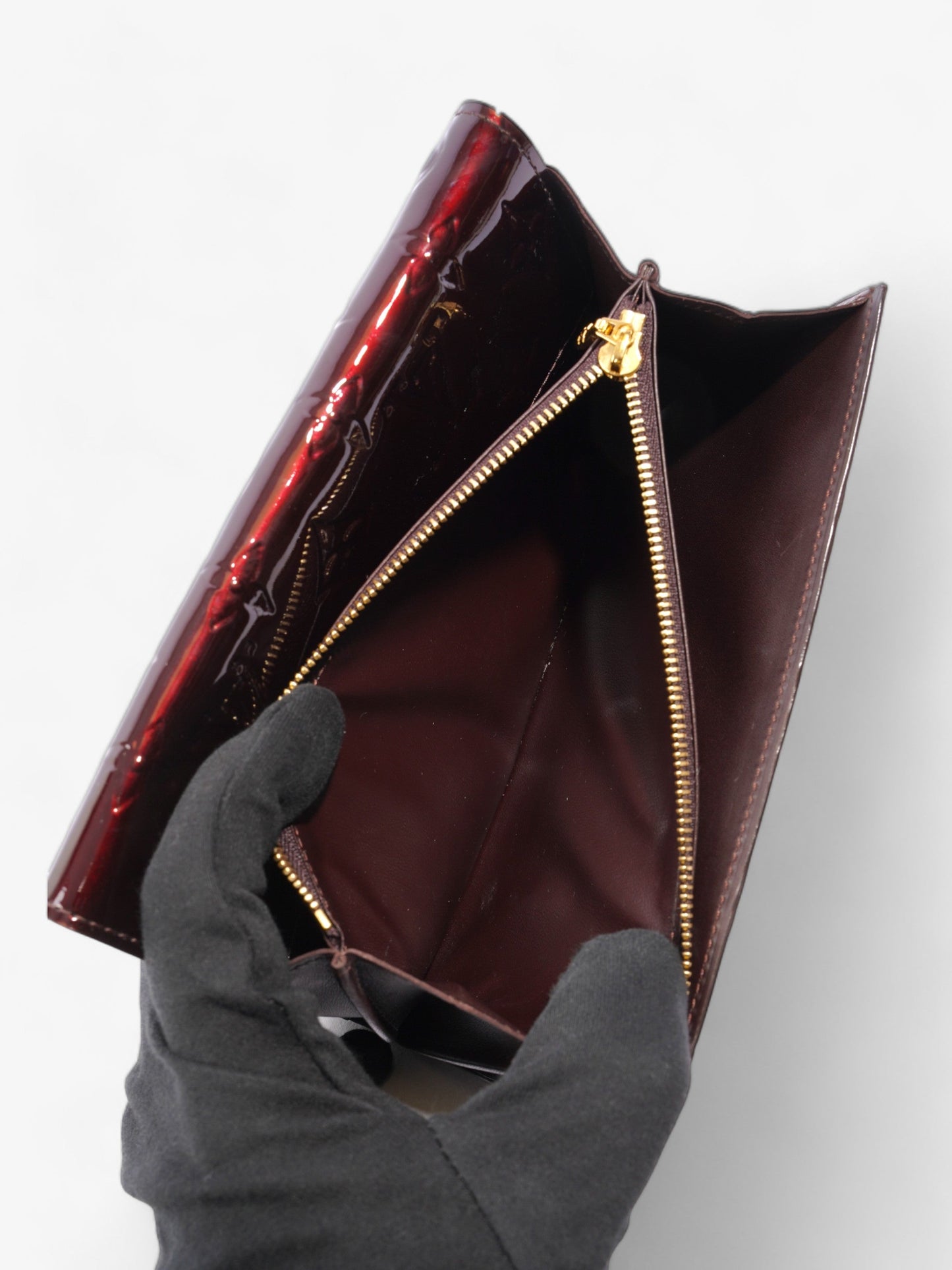Louis Vuitton Sarah Wallet Burgundy Vernis Leather