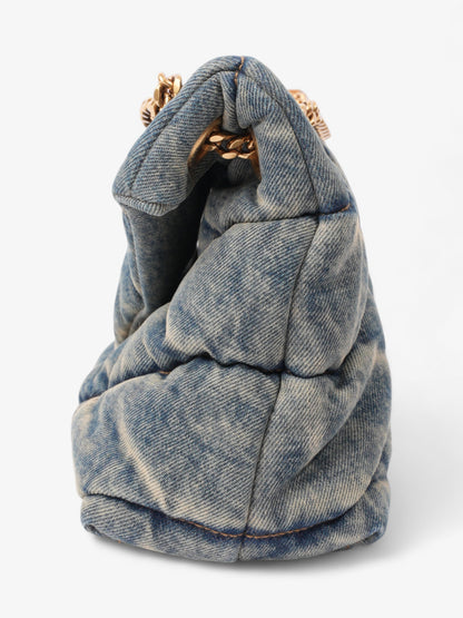 Saint Laurent Lou Lou Puffer Denim / Tan Denim Small