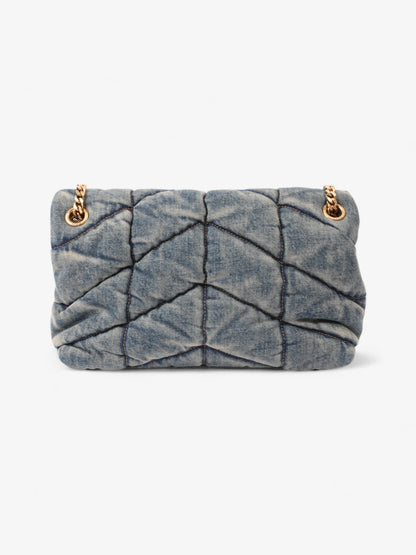 Saint Laurent Lou Lou Puffer Denim / Tan Denim Small