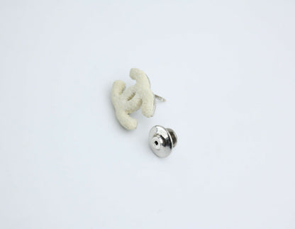 Chanel Vintage 03A Metal White Frosted CC Brooch