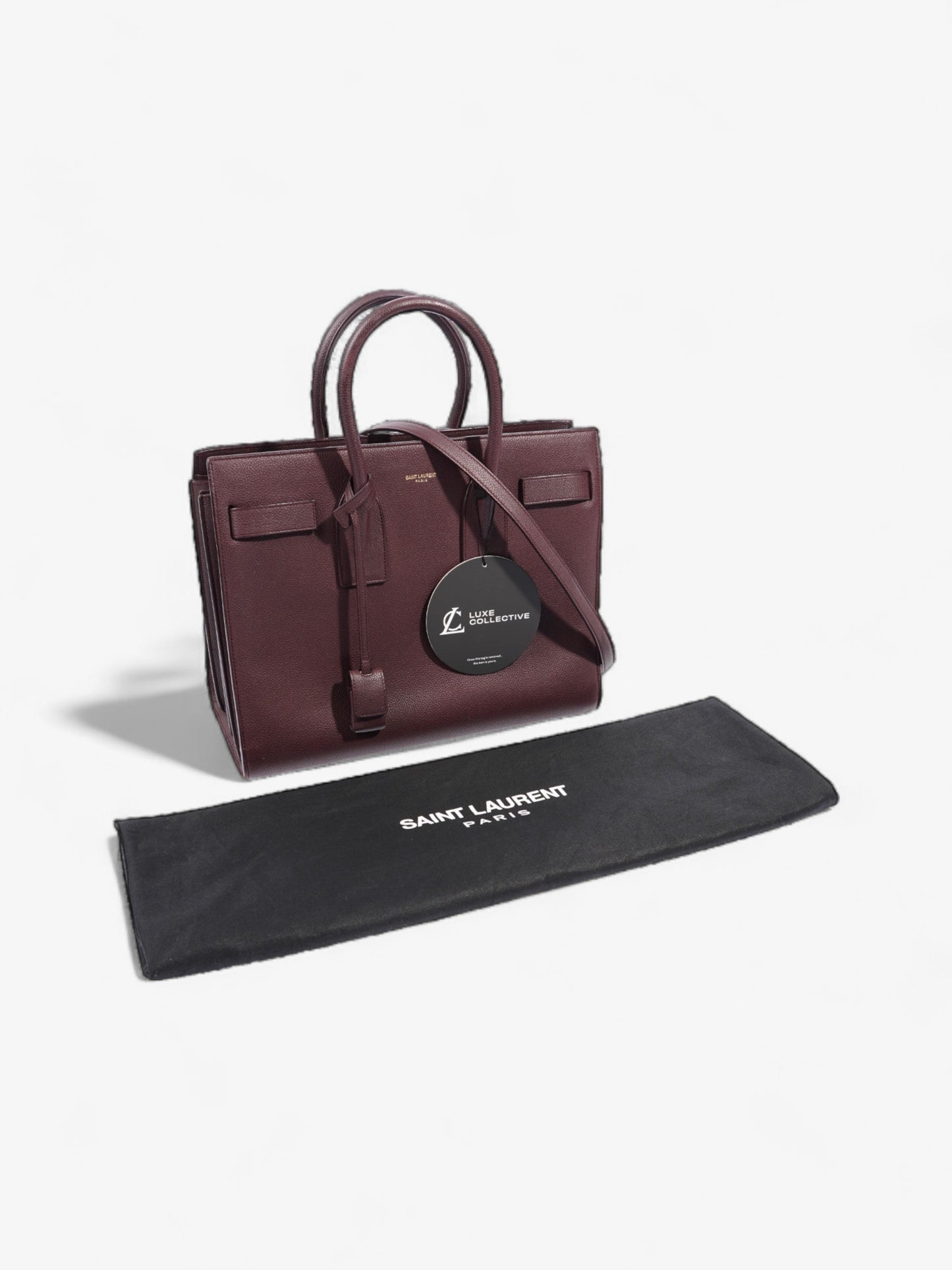 Saint Laurent Sac De Jour Maroon Grained Leather Small