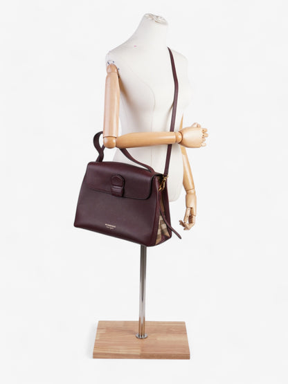 Burberry Camberley Burgundy / House Check Calfskin Leather Medium