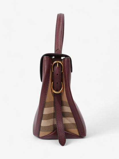 Burberry Camberley Burgundy / House Check Calfskin Leather Medium