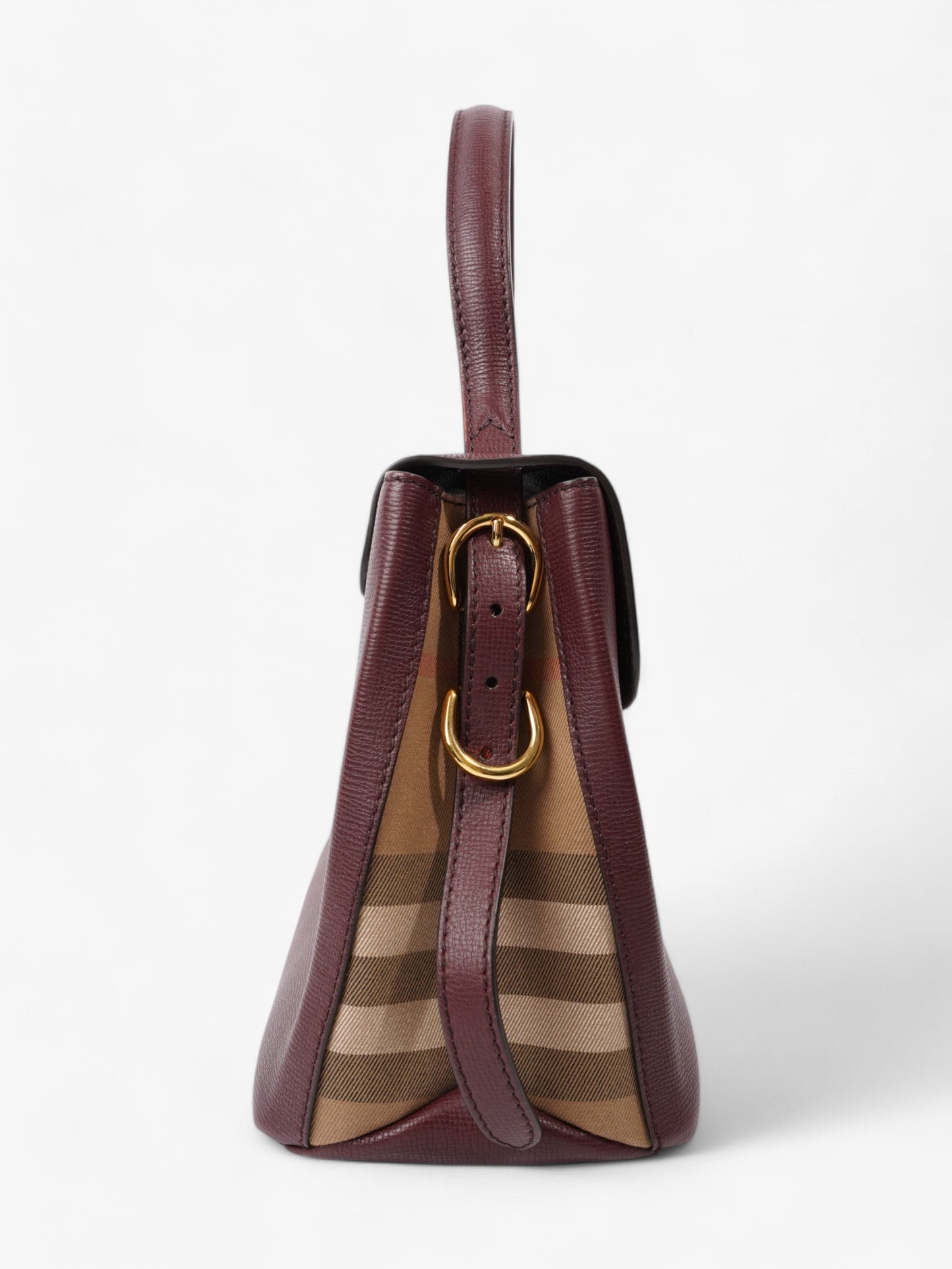 Burberry Camberley Burgundy / House Check Calfskin Leather Medium