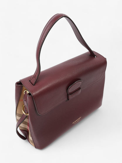 Burberry Camberley Burgundy / House Check Calfskin Leather Medium