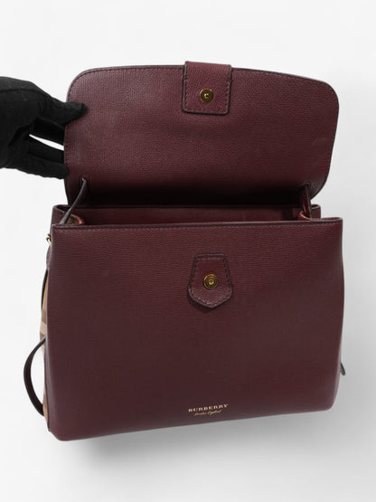 Burberry Camberley Burgundy / House Check Calfskin Leather Medium