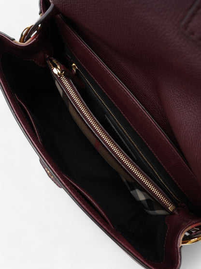 Burberry Camberley Burgundy / House Check Calfskin Leather Medium