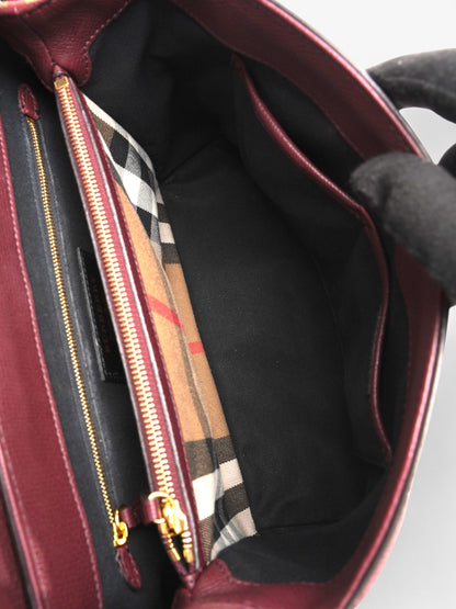 Burberry Camberley Burgundy / House Check Calfskin Leather Medium