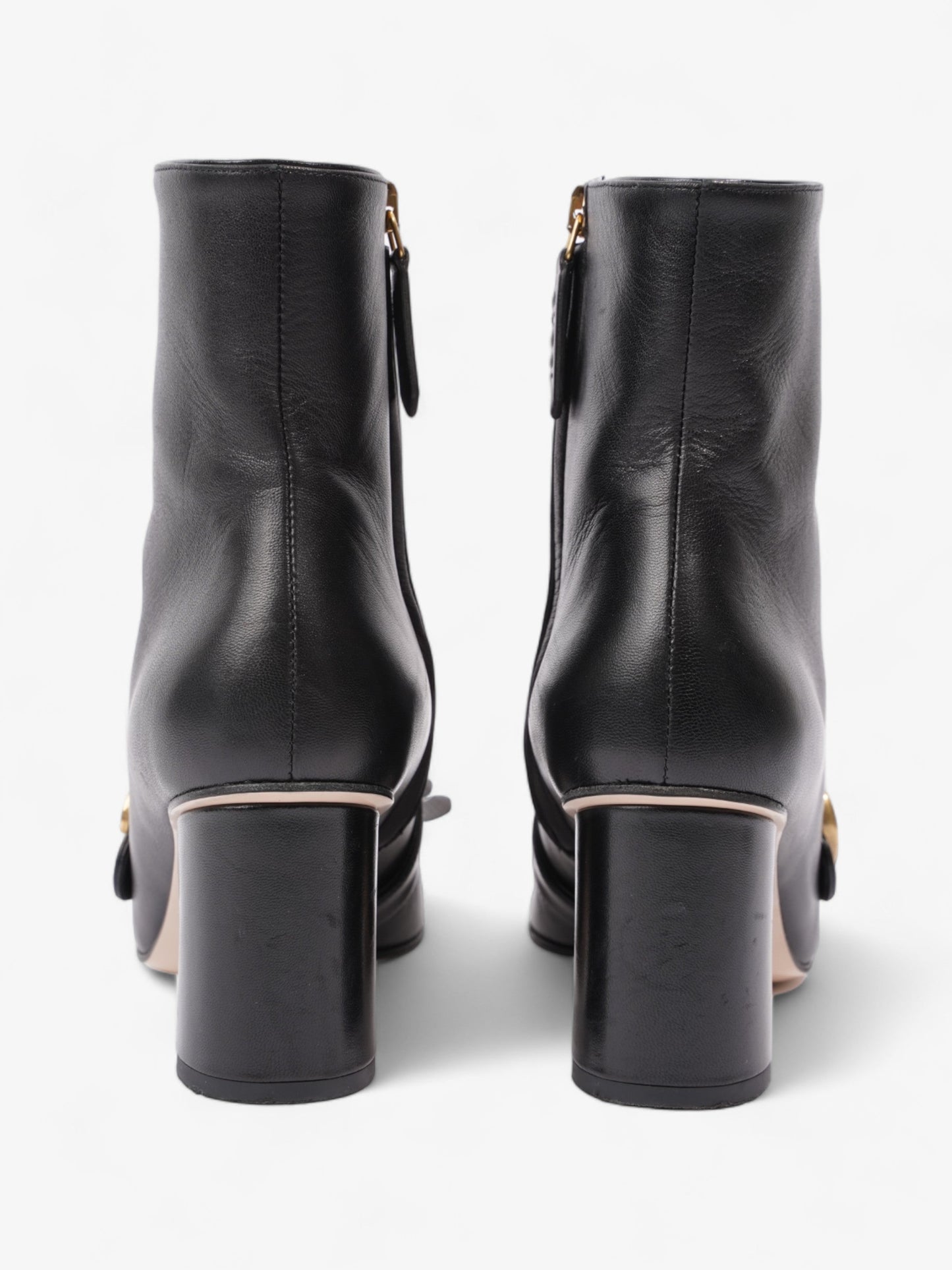 Gucci GG Marmont Fringe Block Heel 70mm Black Leather EU 37 UK 4