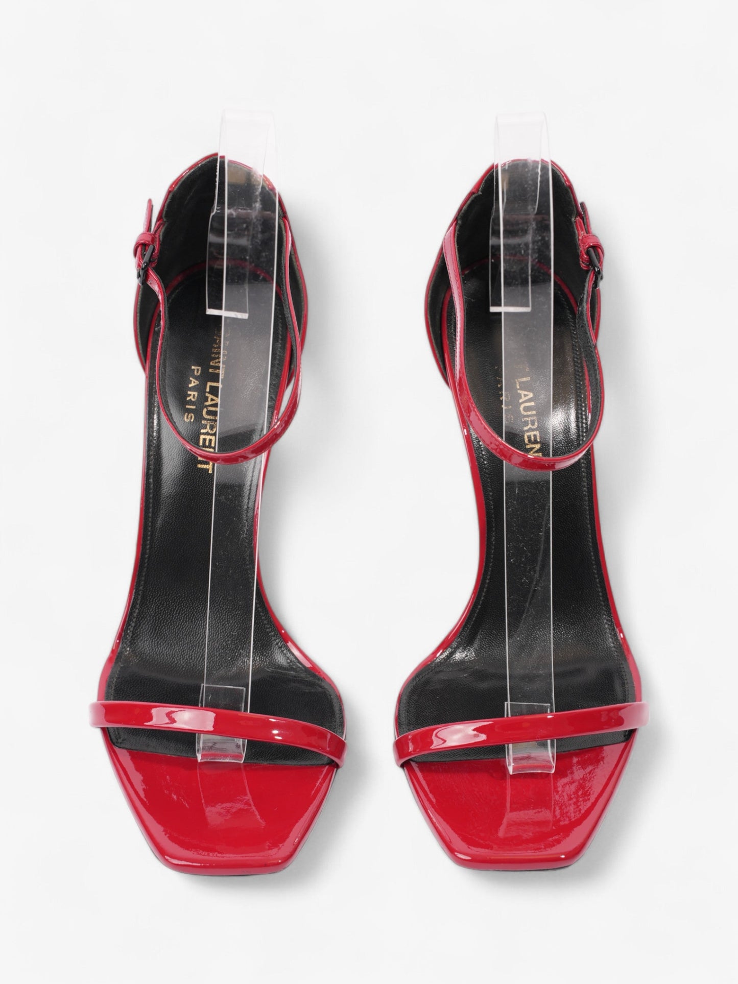 Saint Laurent Opyum Heels 110mm Red / Black Leather EU 37.5 UK 4.5