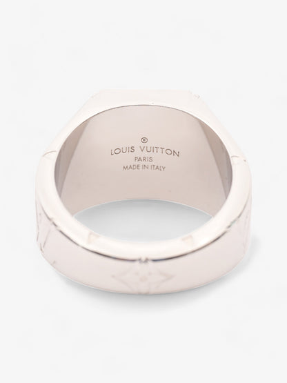 Louis Vuitton Monogram Signet Ring Silver Base Metal Large - 63mm