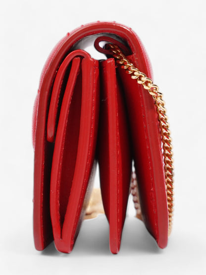 Burberry Card Holder Wallet on Chain Red / Gold Leather