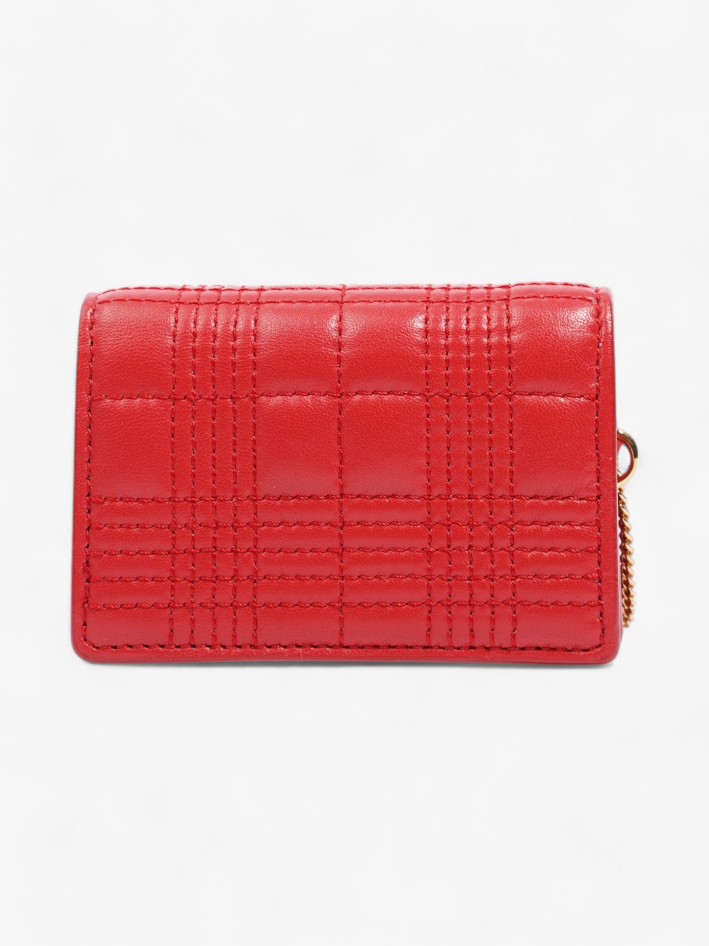 Burberry Card Holder Wallet on Chain Red / Gold Leather