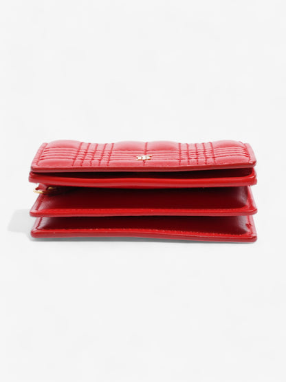 Burberry Card Holder Wallet on Chain Red / Gold Leather