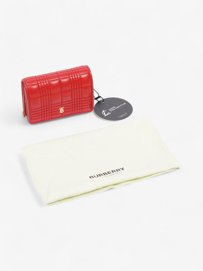 Burberry Card Holder Wallet on Chain Red / Gold Leather