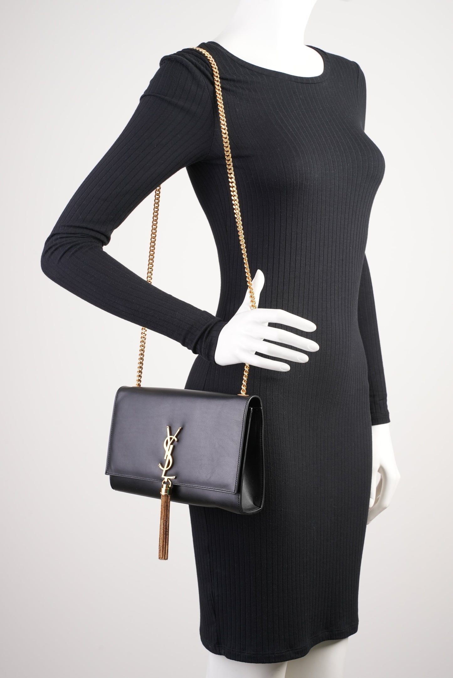 Saint Laurent Kate Tassel Black Leather Medium