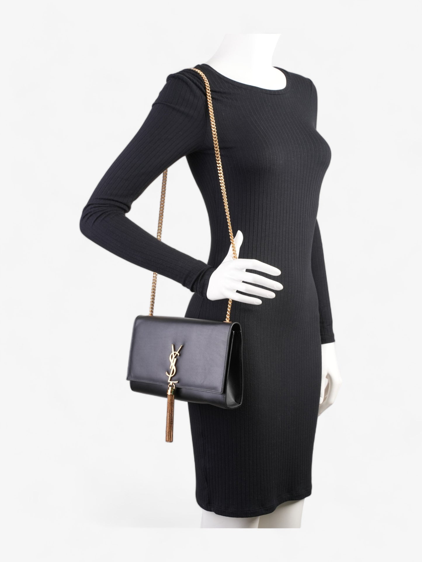 Saint Laurent Kate Tassel Black Leather Medium