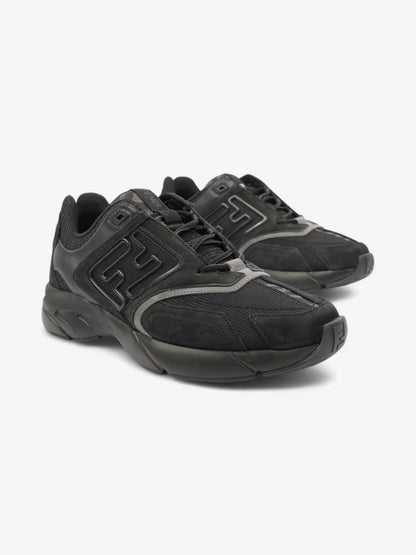Fendi FF Runner Sneakers Black Mesh EU 42 UK 8
