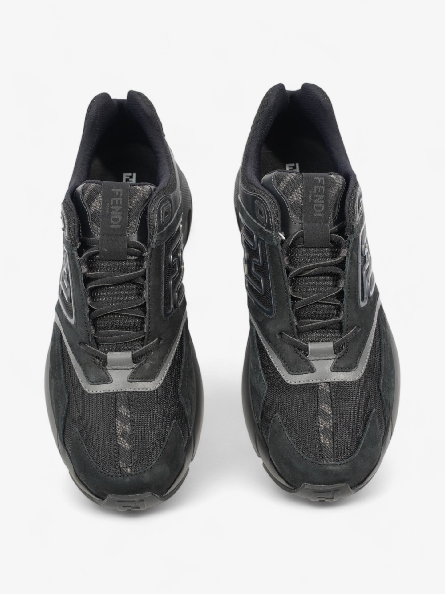 Fendi FF Runner Sneakers Black Mesh EU 42 UK 8