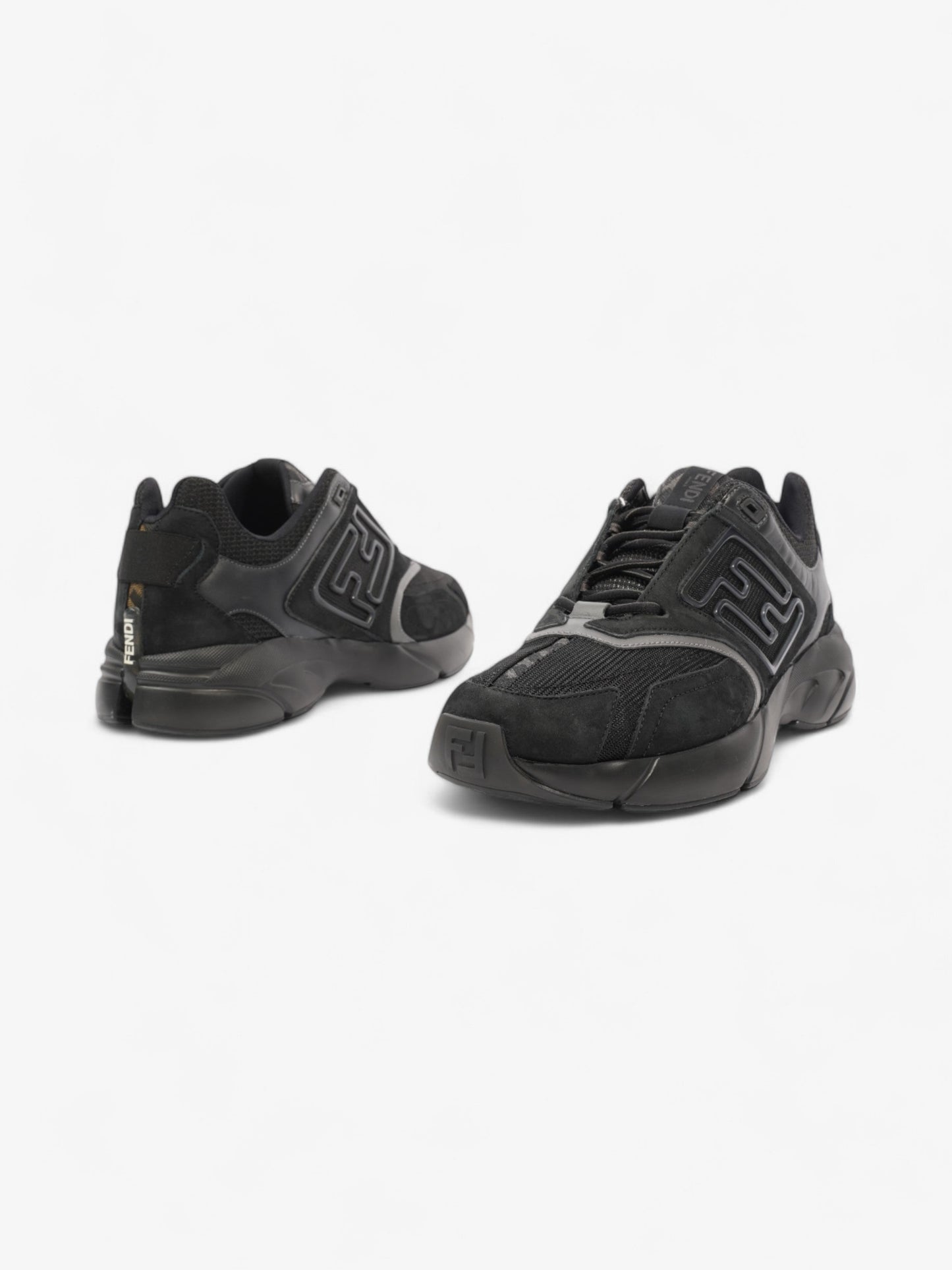 Fendi FF Runner Sneakers Black Mesh EU 42 UK 8
