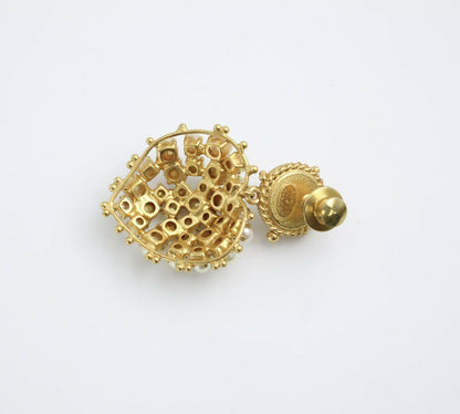 Chanel Vintage 02P Gold-plated & Imitation Pearl Heart-shaped Pendant Brooch