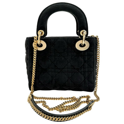 Christian Dior Lady Dior Mini Velvet 2way Handbag
