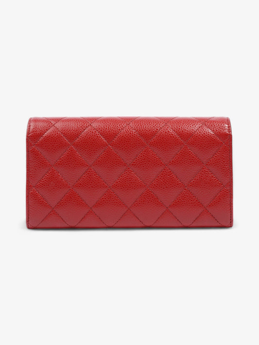 Chanel Interlocking CC Continental Wallet Red Caviar Leather