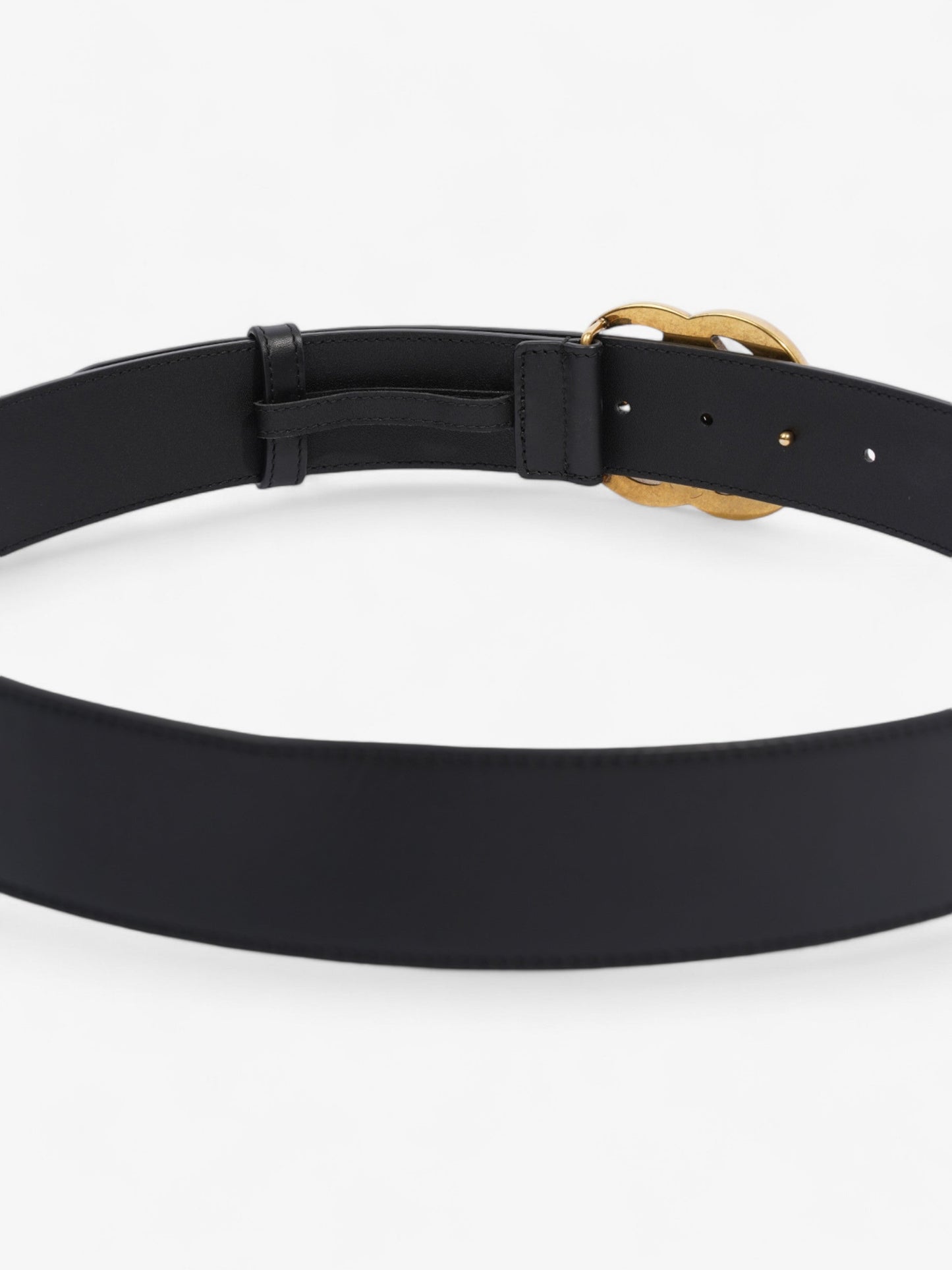 Gucci GG Marmont Wide Belt Black / Gold Leather 95cm / 38"