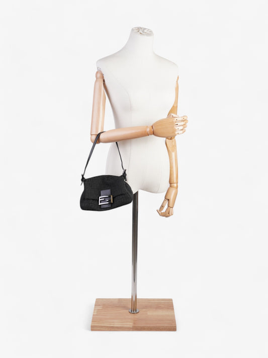 Fendi Mamma Baguette Black Canvas Mini